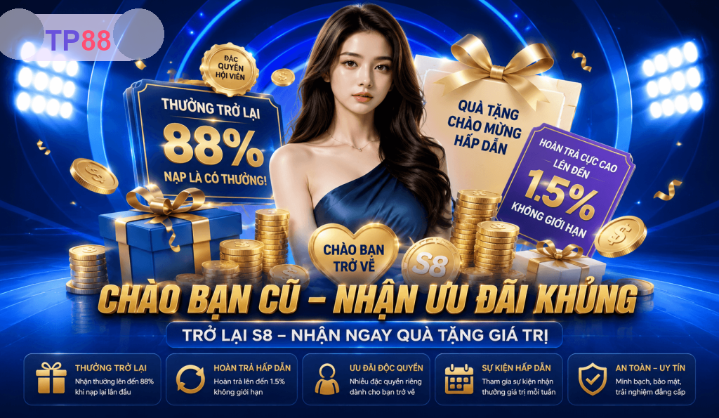 Khuyến Mãi TP88 – Ưu Đãi Thành Viên, Vòng Quay Và Thưởng Doanh Thu 2026