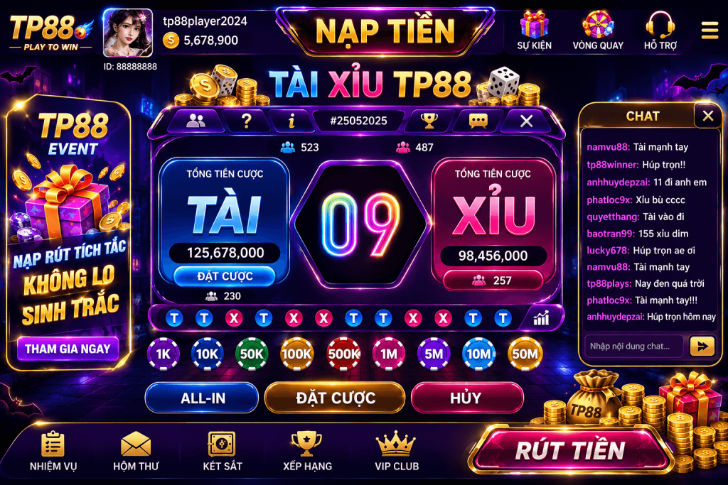 Tài Xỉu TP88 – Cách Chơi Xúc Xắc Online, Ưu Đãi Và Kinh Nghiệm 2026